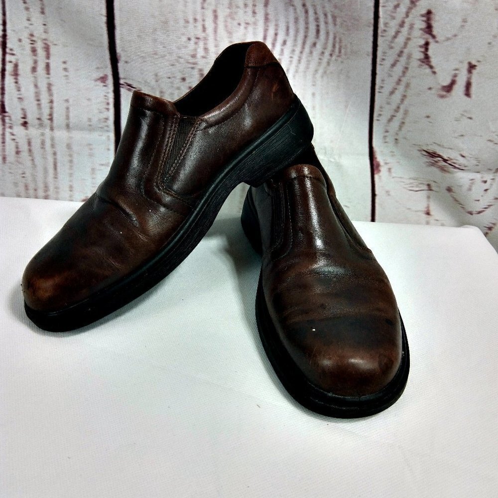 Ecco Shock Point Brown Slip On Loafer Dress Shoes US 9-9.5 EU 43